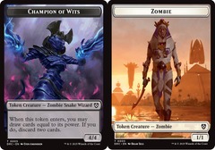 Champion of Wits (5) // Zombie (3) Token - Foil